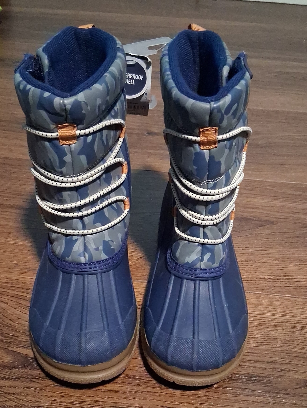 OshKosh B'gosh Navy Blue Camo Kids Snow Boots